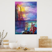 PENDRAGON Middeleeuwse Ridders,Meer Zonsondergang, Poster (Keuken)