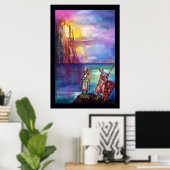 PENDRAGON Middeleeuwse Ridders,Meer Zonsondergang, Poster (Thuiskantoor)