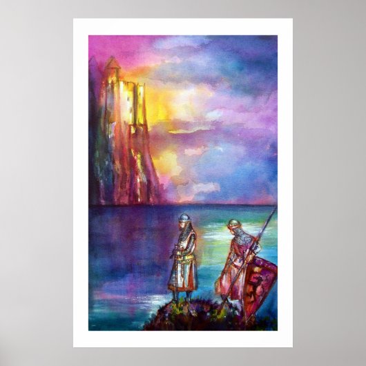 PENDRAGON Middeleeuwse Ridders,Meer Zonsondergang, Poster (Voorkant)