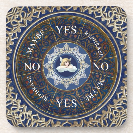 Pendulum board Chart Divation Game Angel Blue Bier Onderzetter (Voorkant)