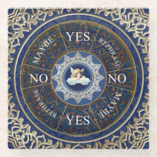 Pendulum board Chart Divation Game Angel Blue Glazen Onderzetter