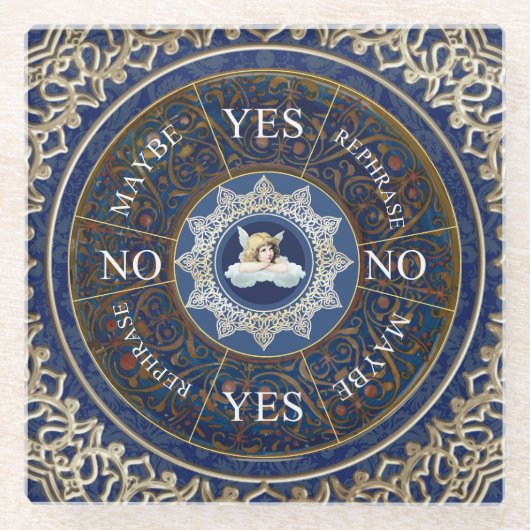 Pendulum board Chart Divation Game Angel Blue Glazen Onderzetter (Voorkant)