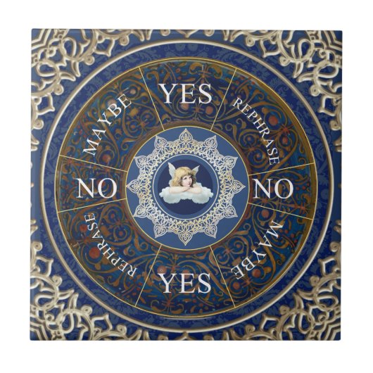 Pendulum board Chart Divation Game Angel Blue Tegeltje (Voorkant)