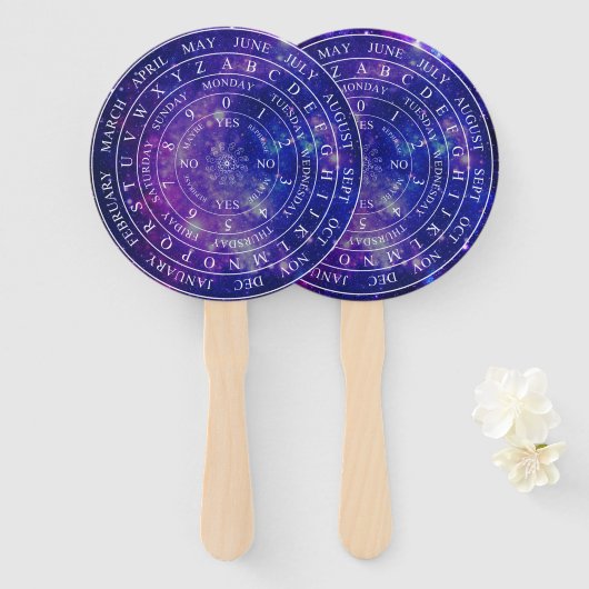 Pendulum Board Chart Divation Game Paarse Space Handwaaier (Voorkant en achterkant)