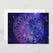 Pendulum Board Chart for Divination Game Paars Briefkaart (Voorkant / Achterkant)