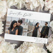 Pened Script | Modern Elegant Two Photo Save The Date