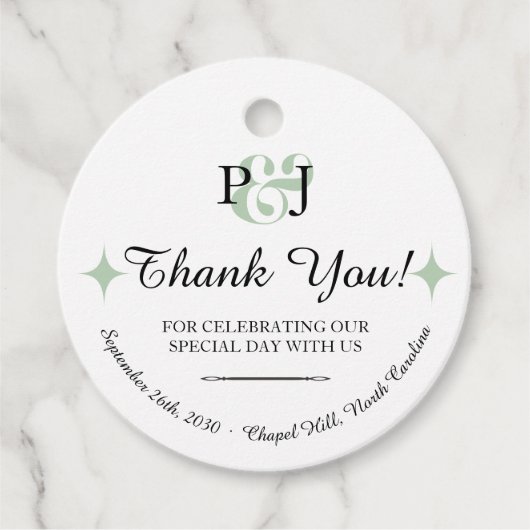 PENELOPE 01 A - Bruiloft gunst Label (Voorkant)