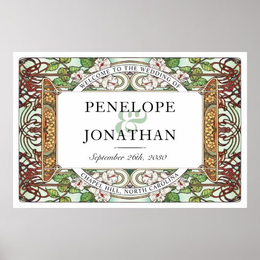 PENELOPE 01 A - Bruiloft Welkomstbord Groot Poster (Voorkant)