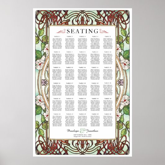 PENELOPE 01 A - Bruiloft Zitkaarten - Groot Poster (Voorkant)