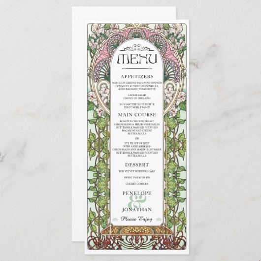 PENELOPE 01 A - Huwelijksvoeding Menu 1 (Voorkant / Achterkant)