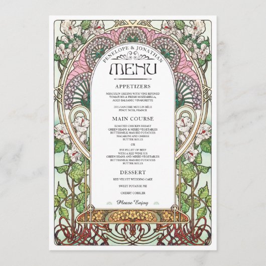 PENELOPE 01 A - Huwelijksvoeding Menu 2 (Voorkant)