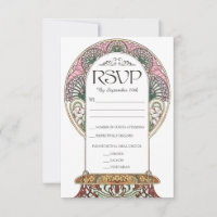 PENELOPE 01 A - RSVP Card 1 - Kleurrijke Art Nouve