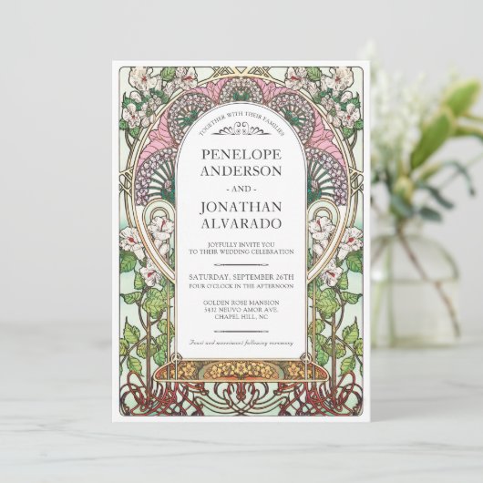 PENELOPE 01 A - Uitnodiging voor bruiloft (Staand voorkant)