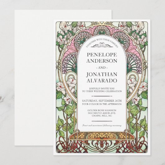 PENELOPE 01 A - Uitnodiging voor bruiloft (Voorkant / Achterkant)