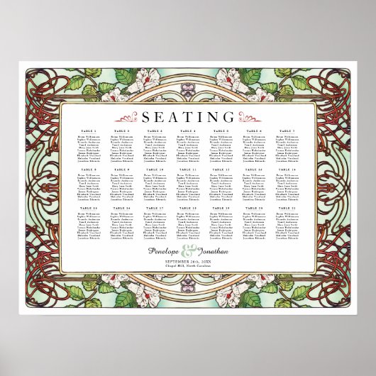 PENELOPE 01 A - Zitkaarten voor bruiloften - Mediu Poster (Voorkant)