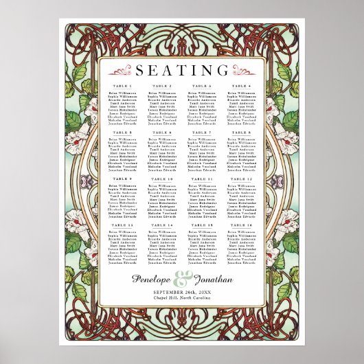 PENELOPE 01 A - Zitkaarten voor bruiloften - Mediu Poster (Voorkant)