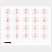 Penelope | Aangepaste Roze Teddybeer Nursery Desig Ronde Sticker (Vel)