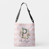 Penelope Blooming Elegantie - Boho Bloem Initialen Crossbody Tas (Achterkant)