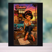 Penelope Chibi Rockabilly Acryl Bord (Neutraal)