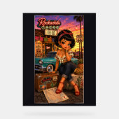 Penelope Chibi Rockabilly Acryl Bord (Voorkant)