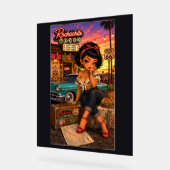 Penelope Chibi Rockabilly Acryl Bord (Hoek)