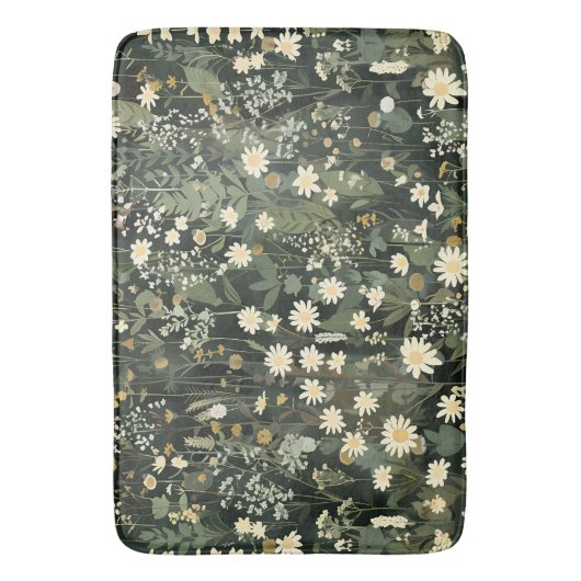 Penelope Dark Daisy Floral Badmat (Voorkant Verticaal)