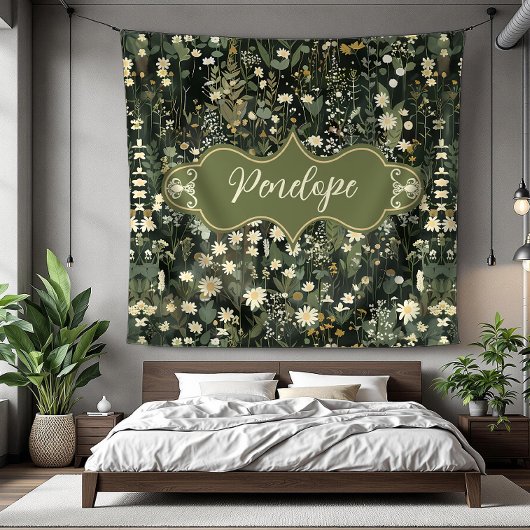 Penelope Dark Daisy Floral Fleece Deken