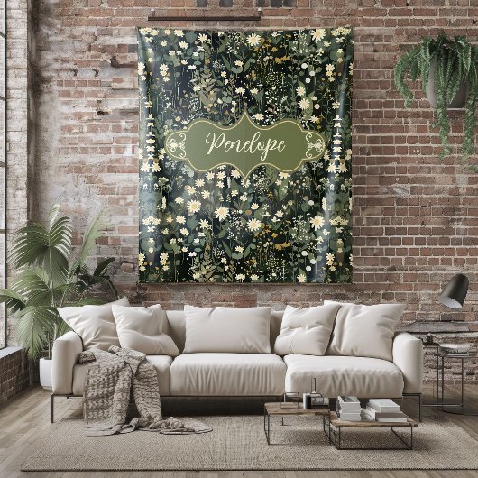 Penelope Dark Daisy Floral Fleece Deken