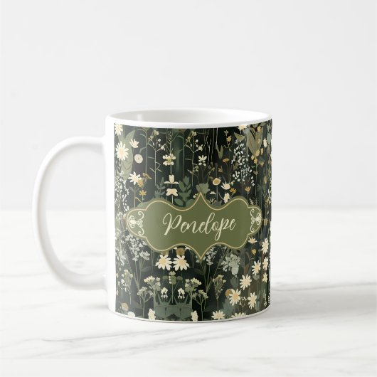 Penelope Dark Daisy Floral Koffiemok (Links)
