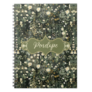 Penelope Dark Daisy Floral Notitieboek