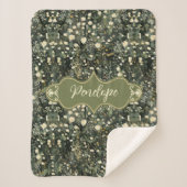 Penelope Dark Daisy Floral Sherpa Deken (Voorkant)