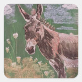 Penelope de ezel vierkante sticker (Voorkant)