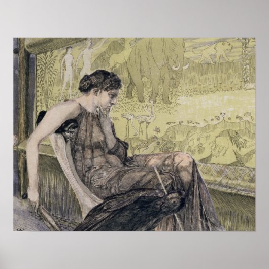 Penelope die een schuur weeft voor Laertes haar va Poster (Voorkant)