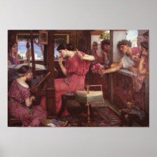 Penelope en de gitaren - John William Waterhouse Poster