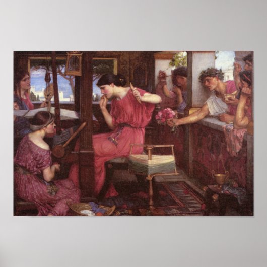 Penelope en de gitaren - John William Waterhouse Poster (Voorkant)