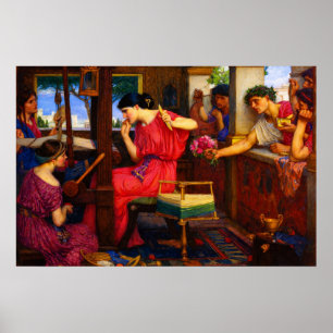 Penelope en de vrijers door Waterhouse Poster