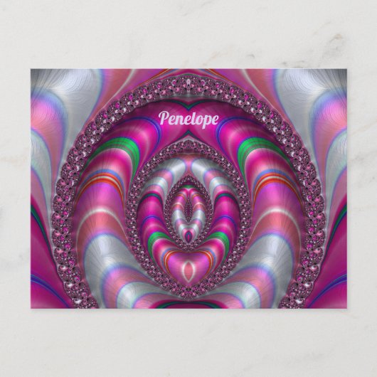 PENELOPE ~ PINK 3D Fractal Design ~ Briefkaart (Voorkant)