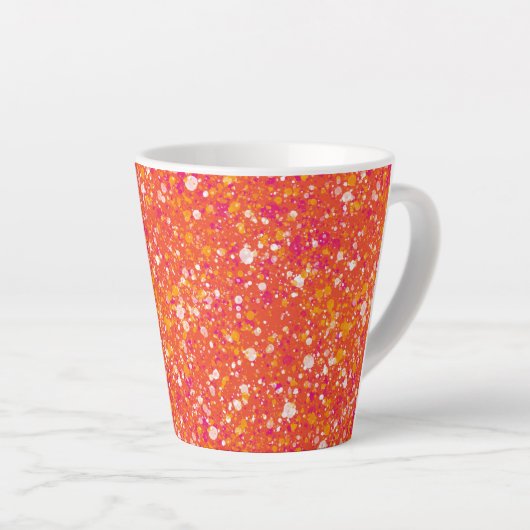 Penelope Splatter Oranje Artistisch Latte Mok (Rechterhoek)