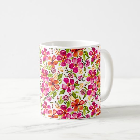 Penelope Waterverf Floral Artistic Koffiemok (Voorkant rechts)