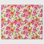 Penelope Waterverf Floral Designer Cadeaupapier (Vlak)