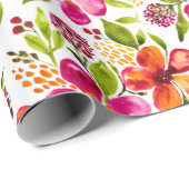 Penelope Waterverf Floral Designer Cadeaupapier (Rol Hoek)