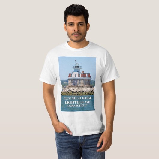 Penfield Reef Lighthouse, Connecticut T-Shirt (Voorkant volledig)
