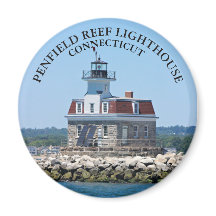 Penfield Reef Lighthouse CT Round Magnet