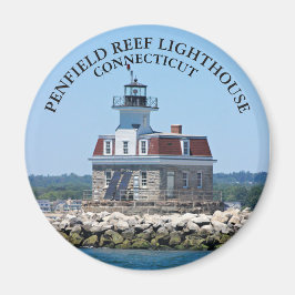 Penfield Reef Lighthouse CT Round Magnet