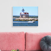 Penfield Reef Vuurtoren, Connecticut Canvas Print (Insitu (Woonkamer))