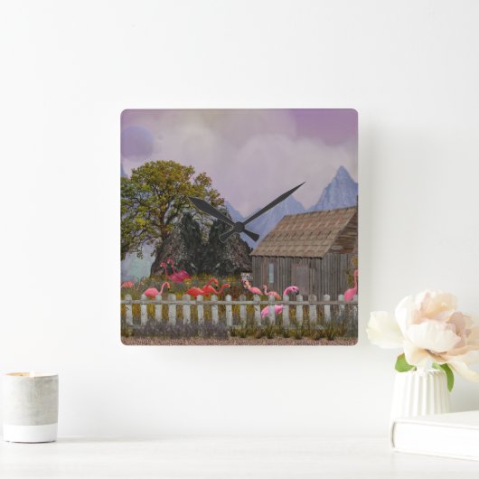 penfield roze plastic flamingo vierkante klok (Huis)