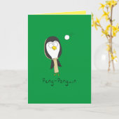 Peng-Ponguin Ping-Pong Penguin Funny Wenskaart Kaart (Gele Bloem)