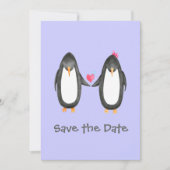 Pengin Luv Wedding Invite Save The Date (Voorkant)