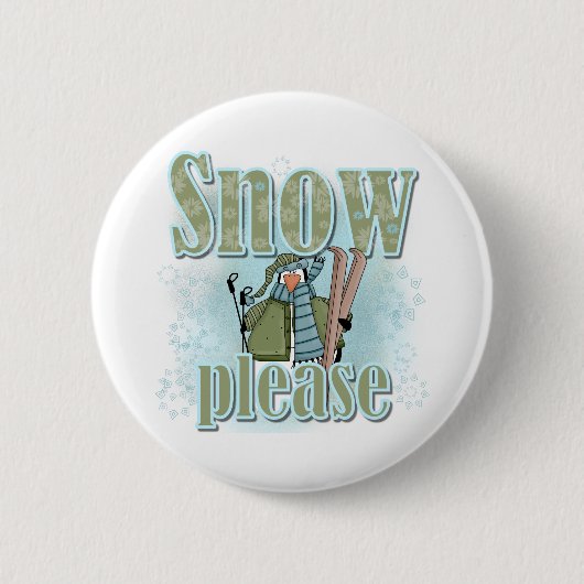 Pengin Ski Snow alsjeblieft Ronde Button 5,7 Cm (Voorkant)