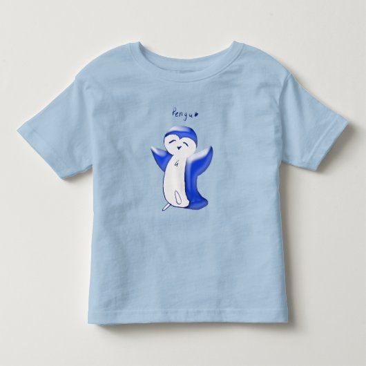 Pengu Gelukkige Pinguïn (Blauw) Peuter Tshirt (Voorkant)